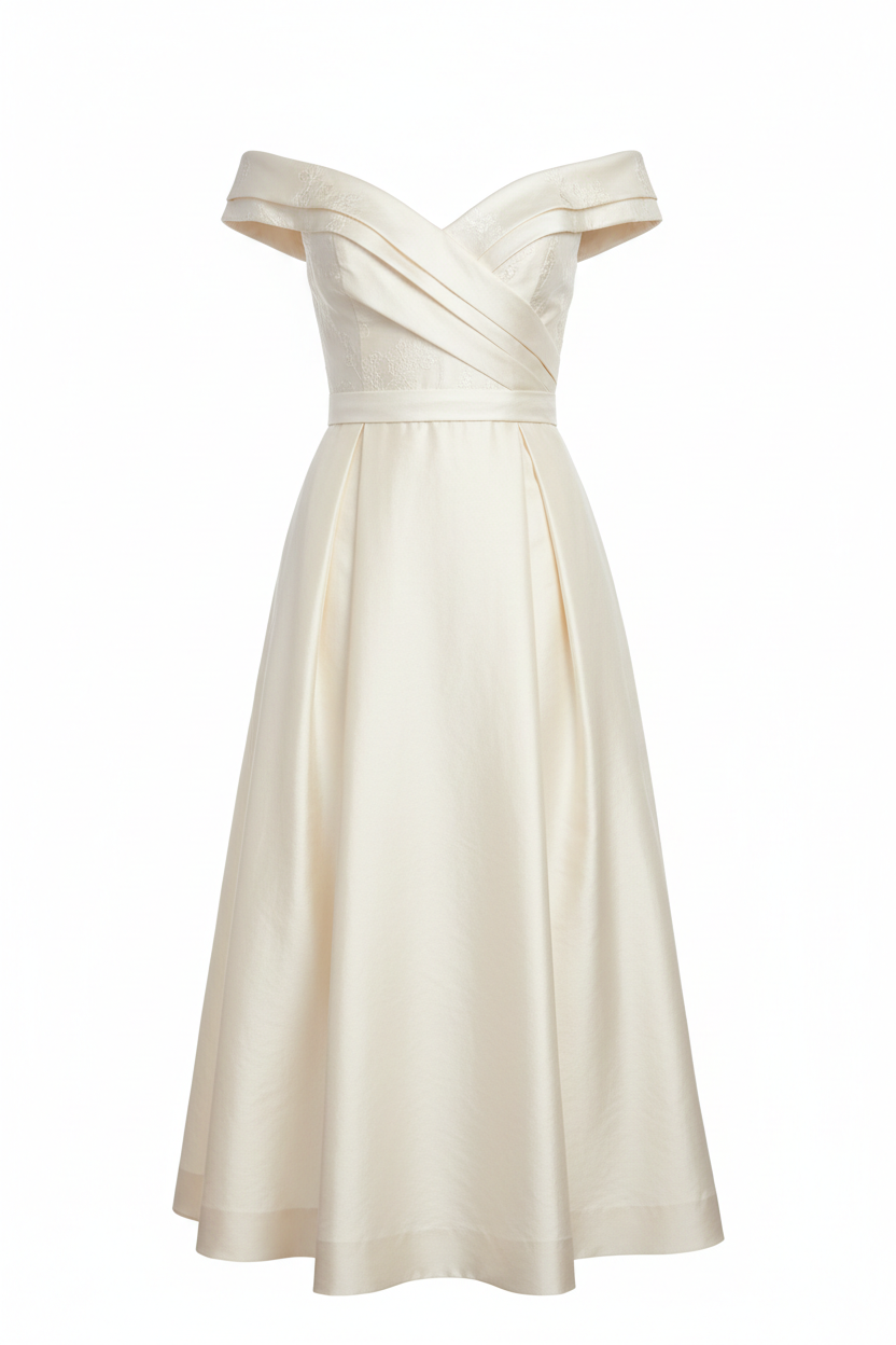 Cream Off-Shoulder Dress