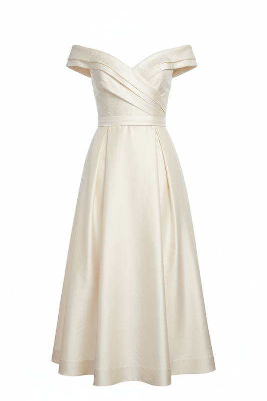 Cream Off-Shoulder Dress